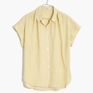 Madewell Central Shirt in Pear Stripe Size Small